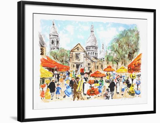 Paris, la place du Tertre à Montmartre II-Urbain Huchet-Framed Limited Edition