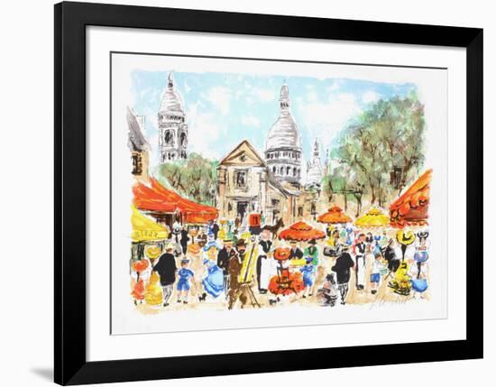 Paris, la place du Tertre à Montmartre II-Urbain Huchet-Framed Limited Edition