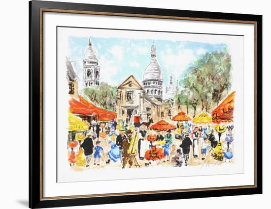 Paris, la place du Tertre à Montmartre II-Urbain Huchet-Framed Limited Edition