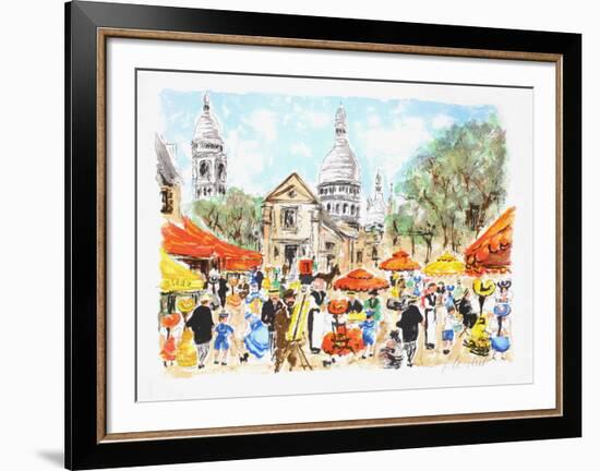 Paris, la place du Tertre à Montmartre II-Urbain Huchet-Framed Limited Edition