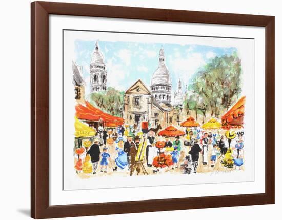 Paris, la place du Tertre à Montmartre II-Urbain Huchet-Framed Limited Edition