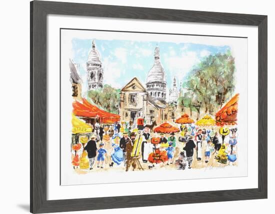 Paris, la place du Tertre à Montmartre II-Urbain Huchet-Framed Limited Edition