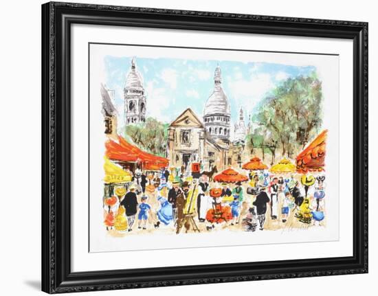 Paris, la place du Tertre à Montmartre II-Urbain Huchet-Framed Limited Edition