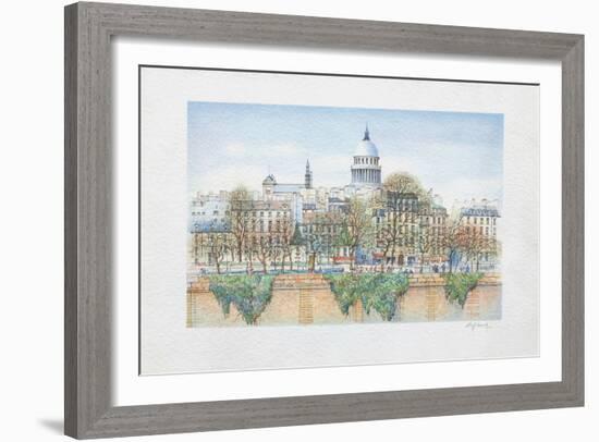 Paris, la Seine et le Panthéon-Rolf Rafflewski-Framed Collectable Print