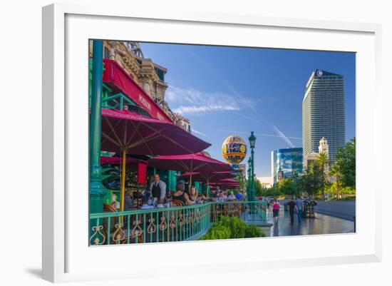 Paris Las Vegas Hotel and Casino on Left and the Cosmopolitan on Right-Alan Copson-Framed Photographic Print