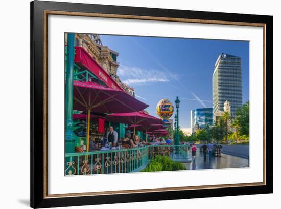 Paris Las Vegas Hotel and Casino on Left and the Cosmopolitan on Right-Alan Copson-Framed Photographic Print