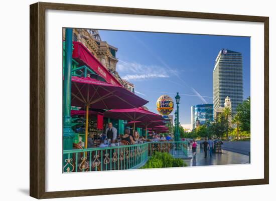 Paris Las Vegas Hotel and Casino on Left and the Cosmopolitan on Right-Alan Copson-Framed Photographic Print