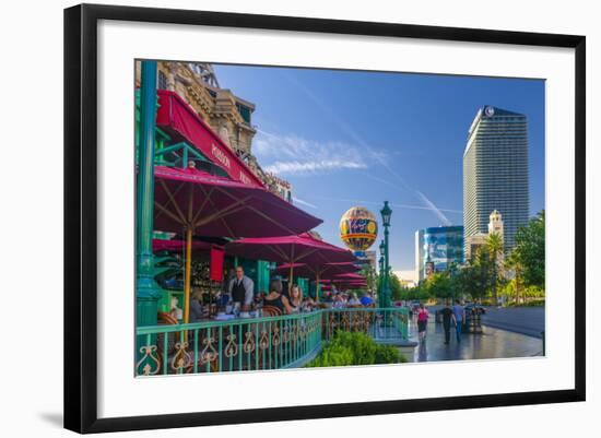 Paris Las Vegas Hotel and Casino on Left and the Cosmopolitan on Right-Alan Copson-Framed Photographic Print