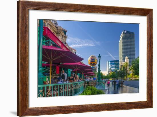 Paris Las Vegas Hotel and Casino on Left and the Cosmopolitan on Right-Alan Copson-Framed Photographic Print