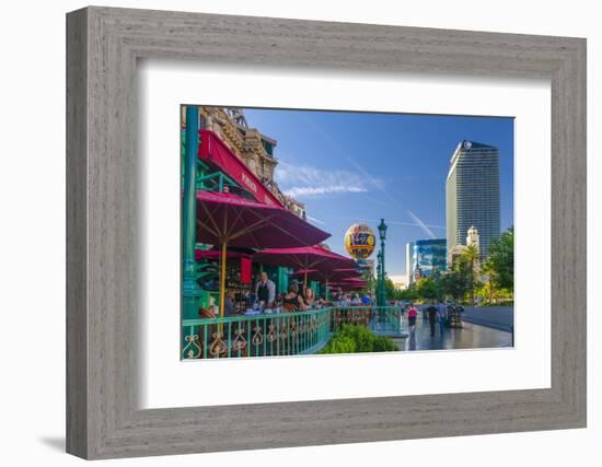 Paris Las Vegas Hotel and Casino on Left and the Cosmopolitan on Right-Alan Copson-Framed Photographic Print