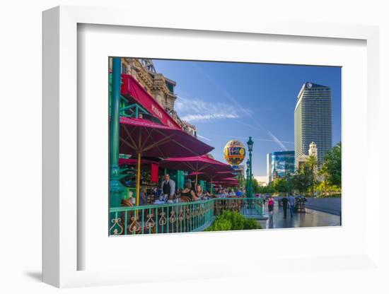 Paris Las Vegas Hotel and Casino on Left and the Cosmopolitan on Right-Alan Copson-Framed Photographic Print