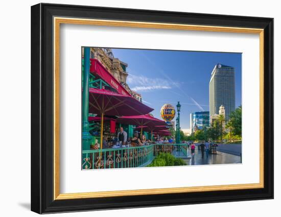 Paris Las Vegas Hotel and Casino on Left and the Cosmopolitan on Right-Alan Copson-Framed Photographic Print