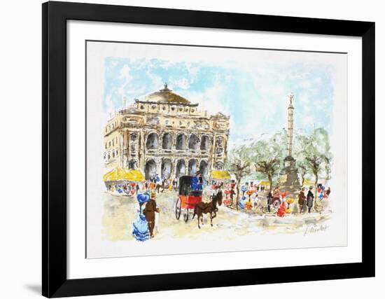 Paris, Le Châtelet-Urbain Huchet-Framed Limited Edition