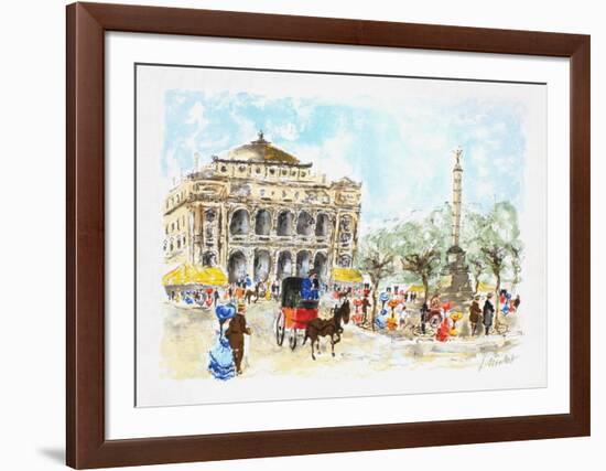 Paris, Le Châtelet-Urbain Huchet-Framed Limited Edition