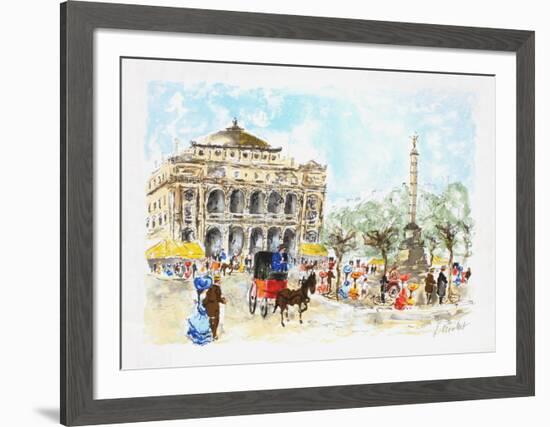 Paris, Le Châtelet-Urbain Huchet-Framed Limited Edition