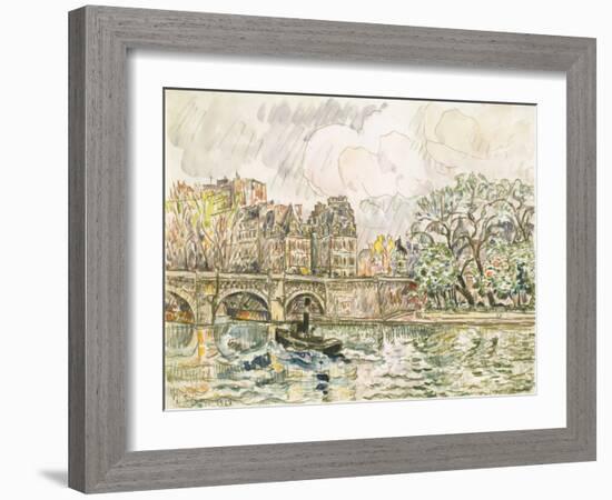 Paris Le Place Dauphine-Paul Signac-Framed Art Print