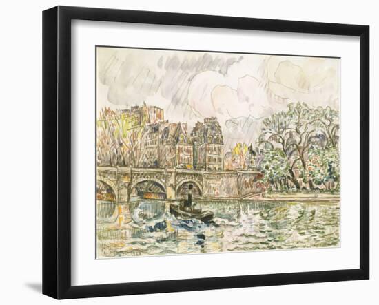 Paris Le Place Dauphine-Paul Signac-Framed Art Print