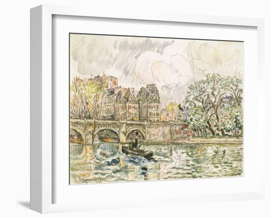 Paris Le Place Dauphine-Paul Signac-Framed Art Print