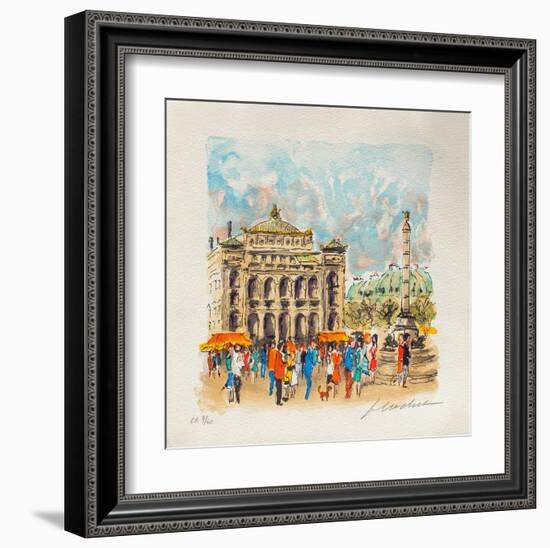 Paris, Le Théâtre Du Châtelet-Urbain Huchet-Framed Collectable Print