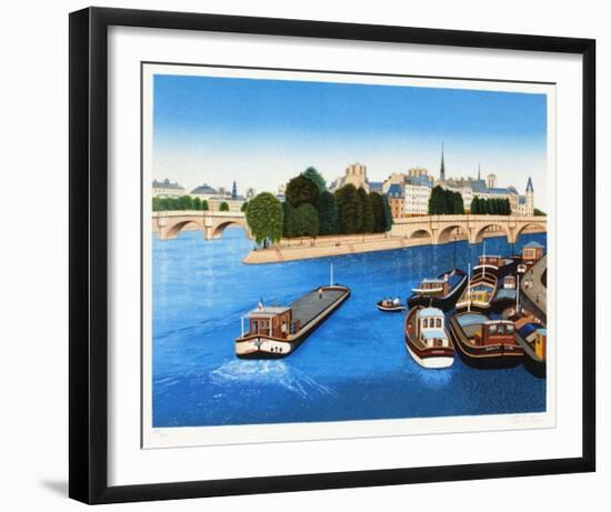 Paris, Le Vert-Galant-Fanch Ledan-Framed Limited Edition