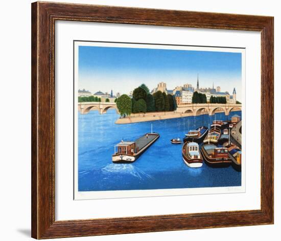 Paris, Le Vert-Galant-Fanch Ledan-Framed Limited Edition