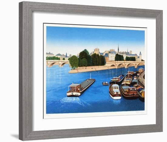 Paris, Le Vert-Galant-Fanch Ledan-Framed Limited Edition