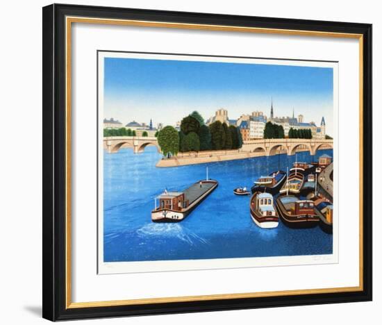 Paris, Le Vert-Galant-Fanch Ledan-Framed Limited Edition