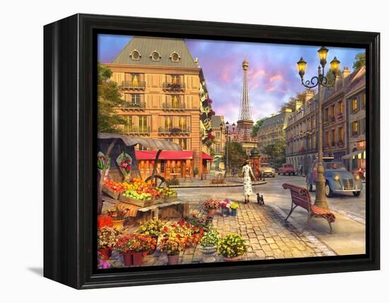 Paris Life (Variant 1)-Dominic Davison-Framed Stretched Canvas