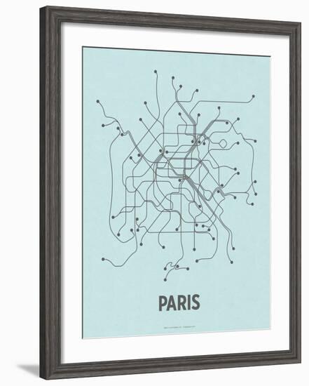 Paris (Light Blue & Dark Gray)-LinePosters-Framed Serigraph
