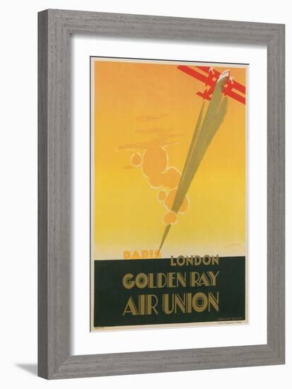 Paris London Golden Ray Air Union Poster-null-Framed Giclee Print