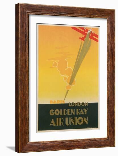 Paris London Golden Ray Air Union Poster-null-Framed Giclee Print