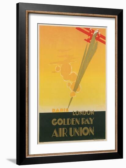 Paris London Golden Ray Air Union Poster-null-Framed Giclee Print