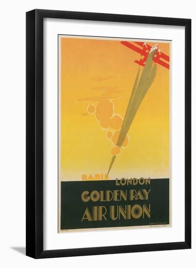 Paris London Golden Ray Air Union Poster-null-Framed Giclee Print