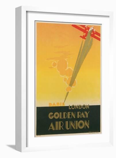 Paris London Golden Ray Air Union Poster-null-Framed Giclee Print