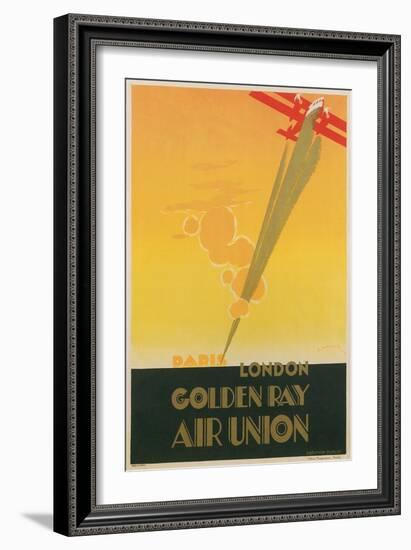 Paris London Golden Ray Air Union Poster-null-Framed Giclee Print