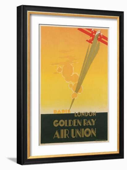 Paris London Golden Ray Air Union Poster-null-Framed Giclee Print