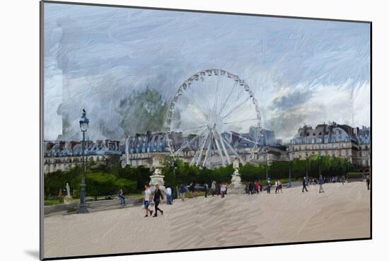 Paris Louvre Ferris Wheel-Sarah Butcher-Mounted Art Print