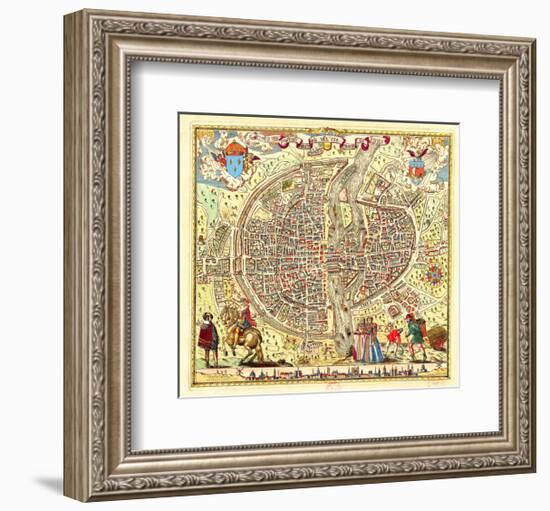 Paris Map by Rossingol 1576-null-Framed Art Print