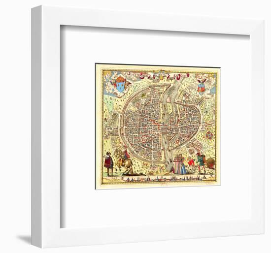 Paris Map by Rossingol 1576-null-Framed Art Print