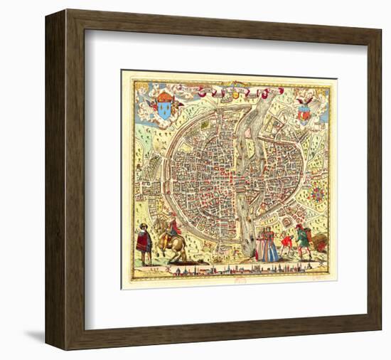 Paris Map by Rossingol 1576-null-Framed Art Print