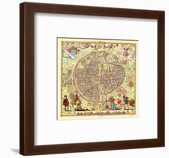 Paris Map by Rossingol 1576-null-Framed Art Print