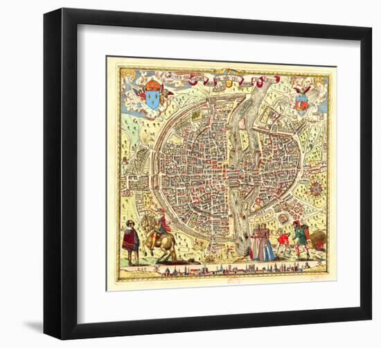 Paris Map by Rossingol 1576-null-Framed Art Print