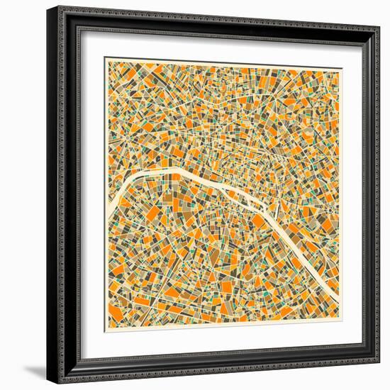 Paris Map-Jazzberry Blue-Framed Premium Giclee Print