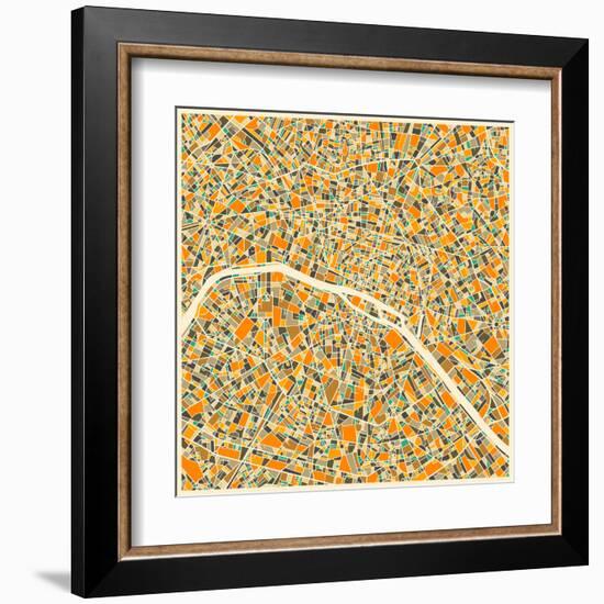 Paris Map-Jazzberry Blue-Framed Art Print