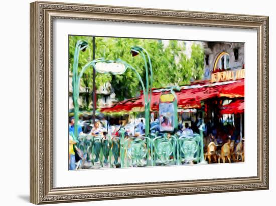 Paris Metro - In the Style of Oil Painting-Philippe Hugonnard-Framed Giclee Print