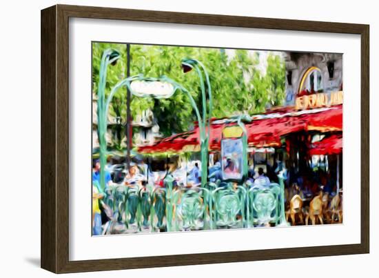 Paris Metro - In the Style of Oil Painting-Philippe Hugonnard-Framed Giclee Print