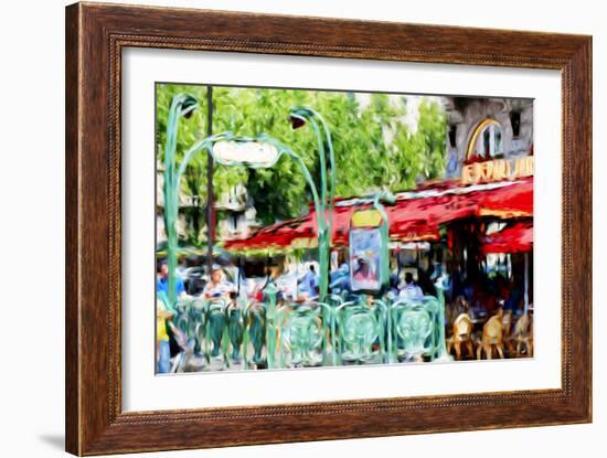 Paris Metro - In the Style of Oil Painting-Philippe Hugonnard-Framed Giclee Print