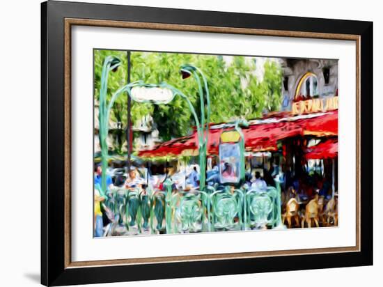 Paris Metro - In the Style of Oil Painting-Philippe Hugonnard-Framed Giclee Print