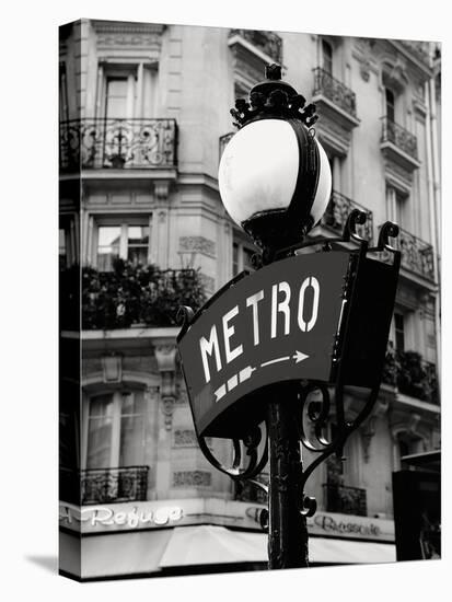 Paris Metro - Monochrome-Joseph Eta-Framed Stretched Canvas