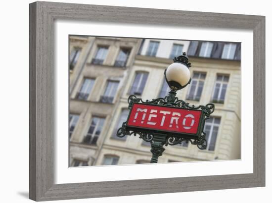 Paris Metro Signpost-Cora Niele-Framed Giclee Print